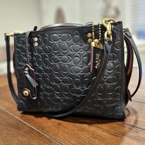 Coach 1941 Rogue 25 in Signature Embossed Leather with Floral Bow Print Interior